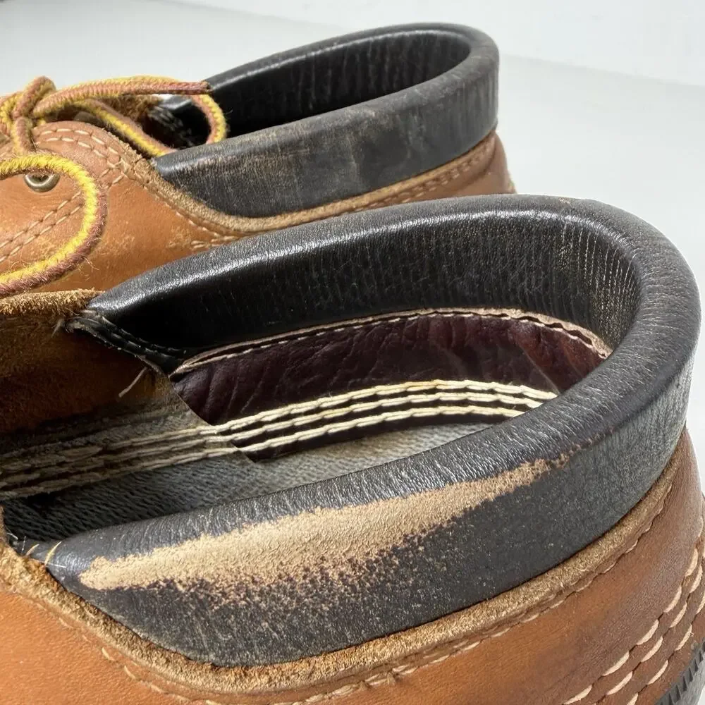 LL Bean Maine Hunting Shoe Men 9 Narrow GN Brown Low Top Duck Boots VTG USA GUC